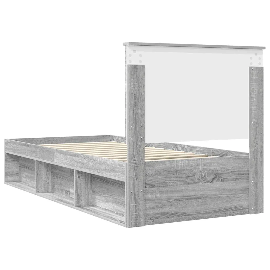 Cadre de lit Gris Sonoma 90 x 200 cm Bois de pin massif - 9