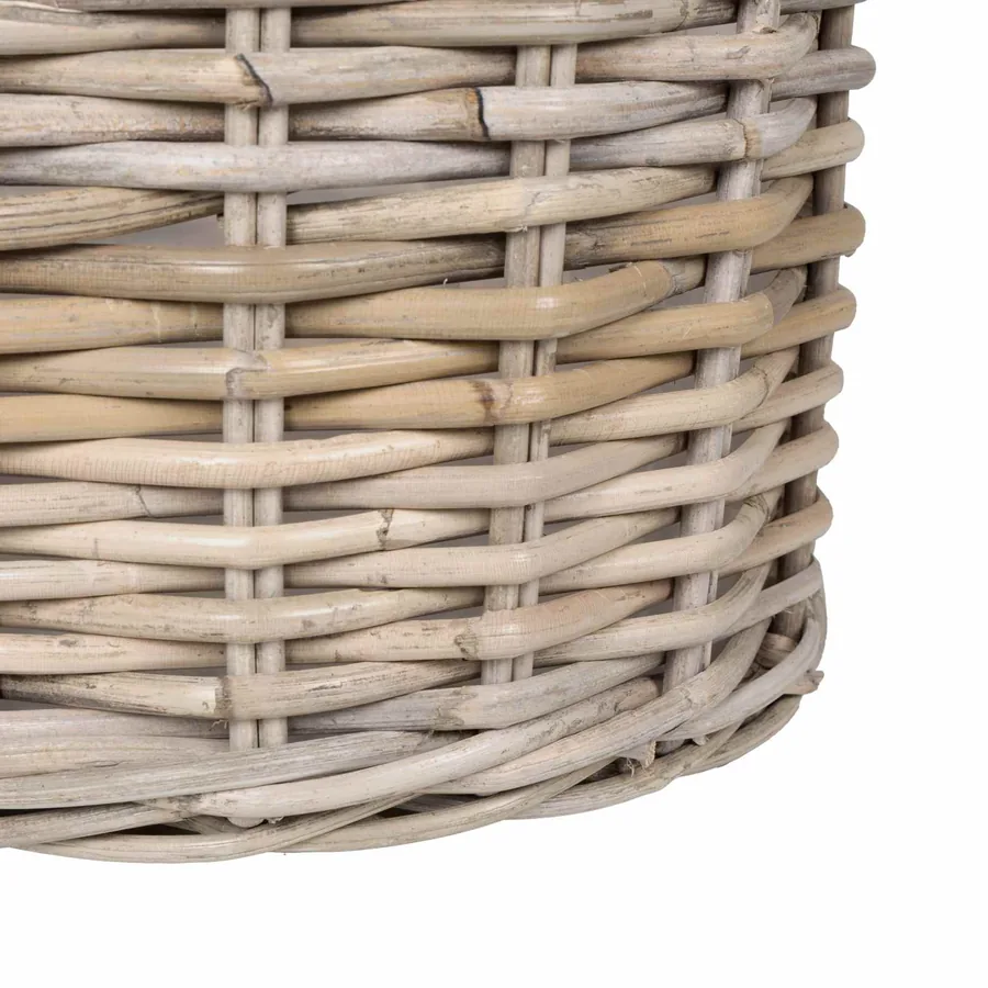 Panier à plantes avec stockage 2 pc Gris naturel Rattan Kubu - 8