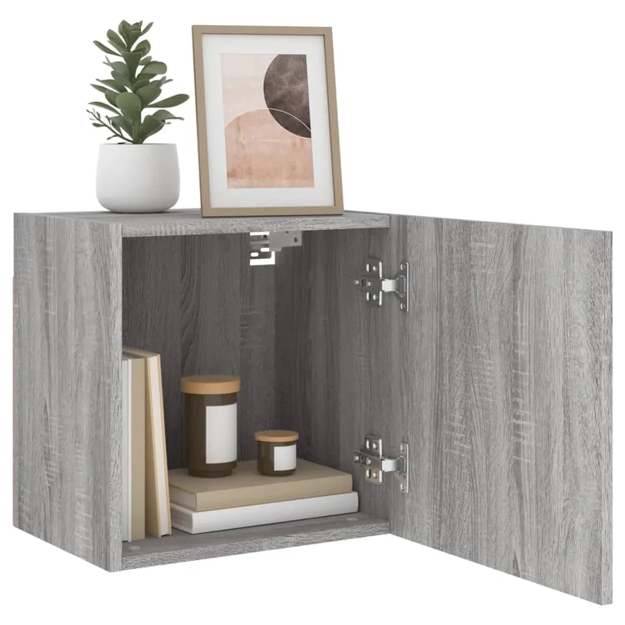 Meuble TV mural sonoma gris 40,5x30x40 cm bois d'ingénierie - 5