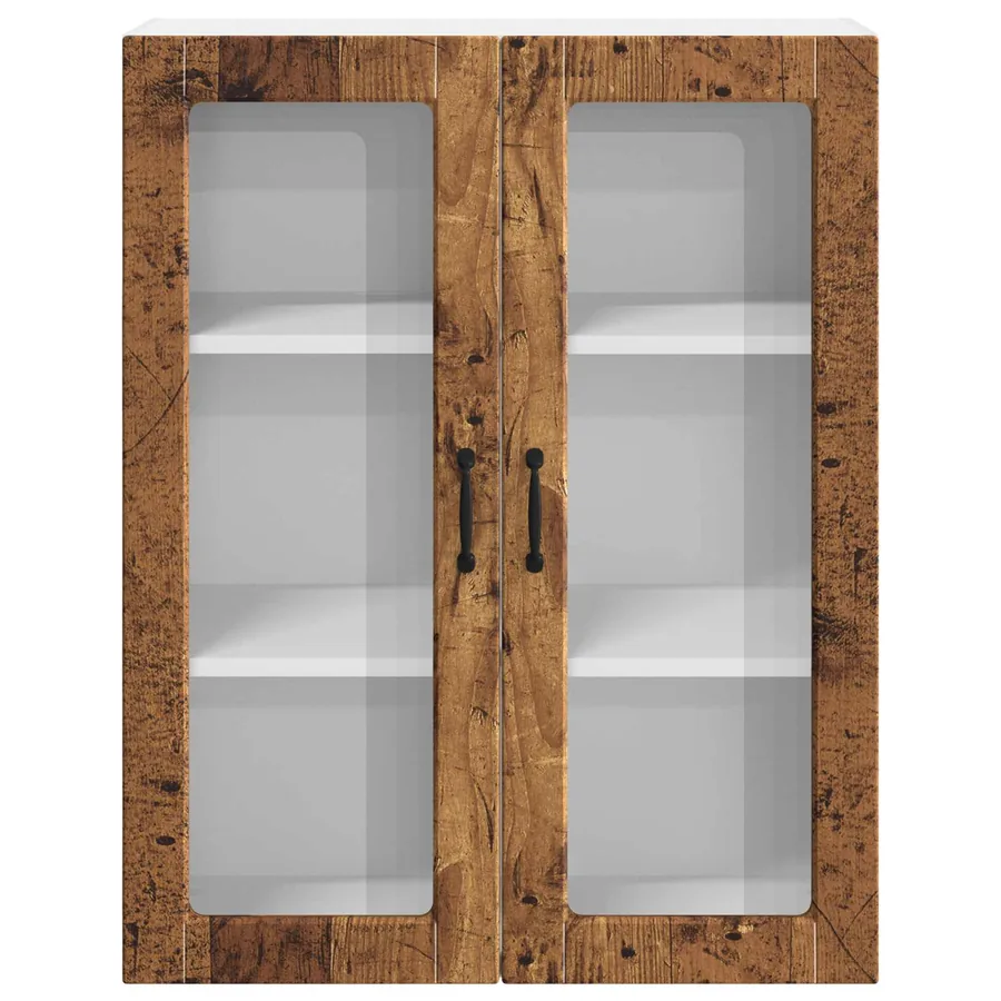 Cabinet en verre mural LUCCA Bois ancien 80 x 31 x 100 cm - 6
