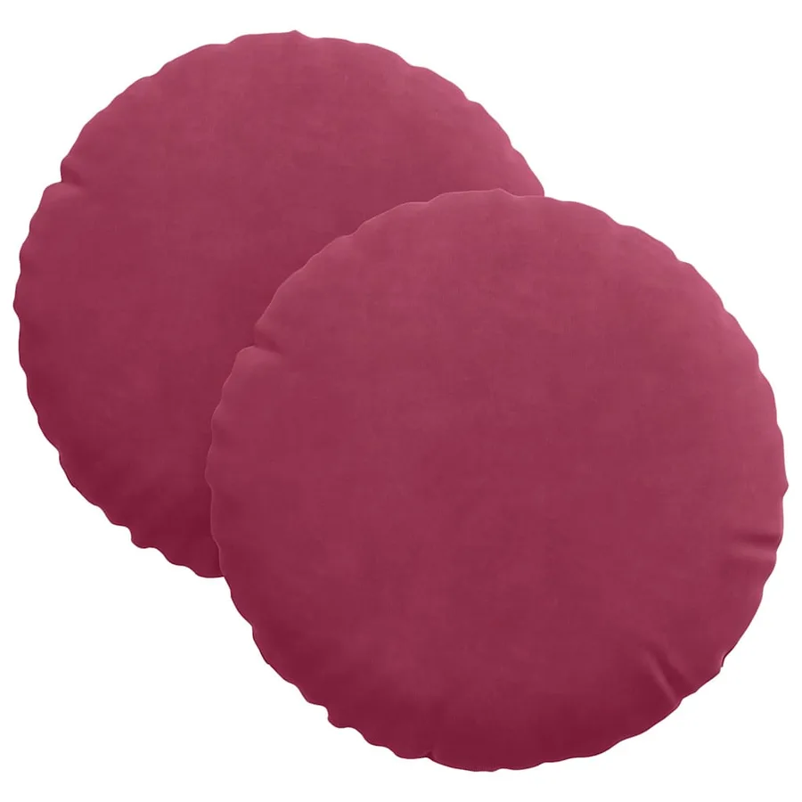 Coussins de siège 2 pcs Bordeaux Ø30 x 13 cm Velours - 2
