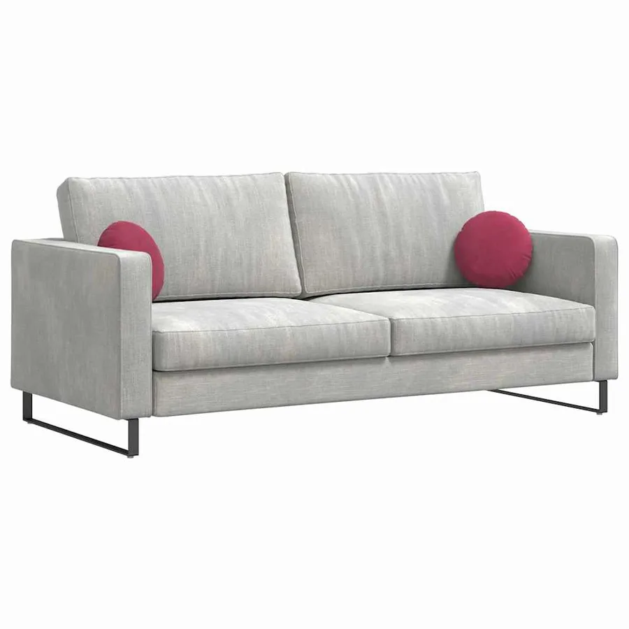Coussins de siège 2 pcs Bordeaux Ø30 x 13 cm Velours - 3