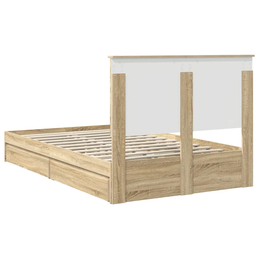 Lit de Rangement Chêne Sonoma 120 x 200 cm Bois d'ingénierie - 10