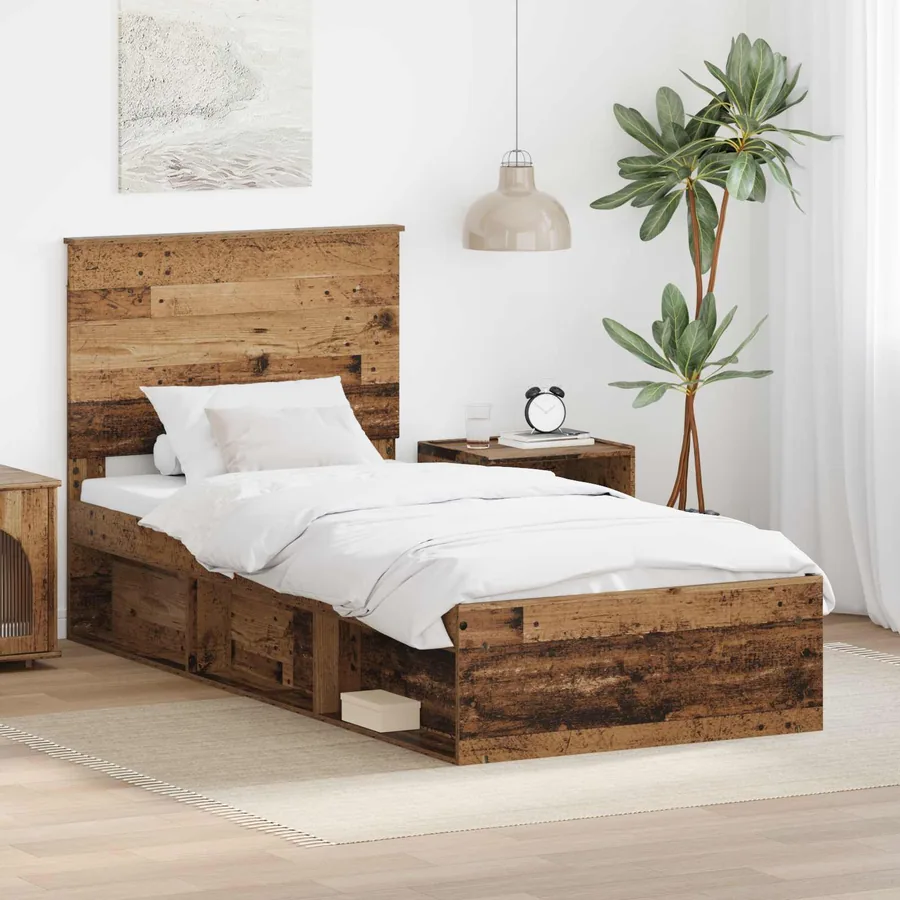 Cadre de lit Bois ancien 100 x 200 cm Bois de pin massif
