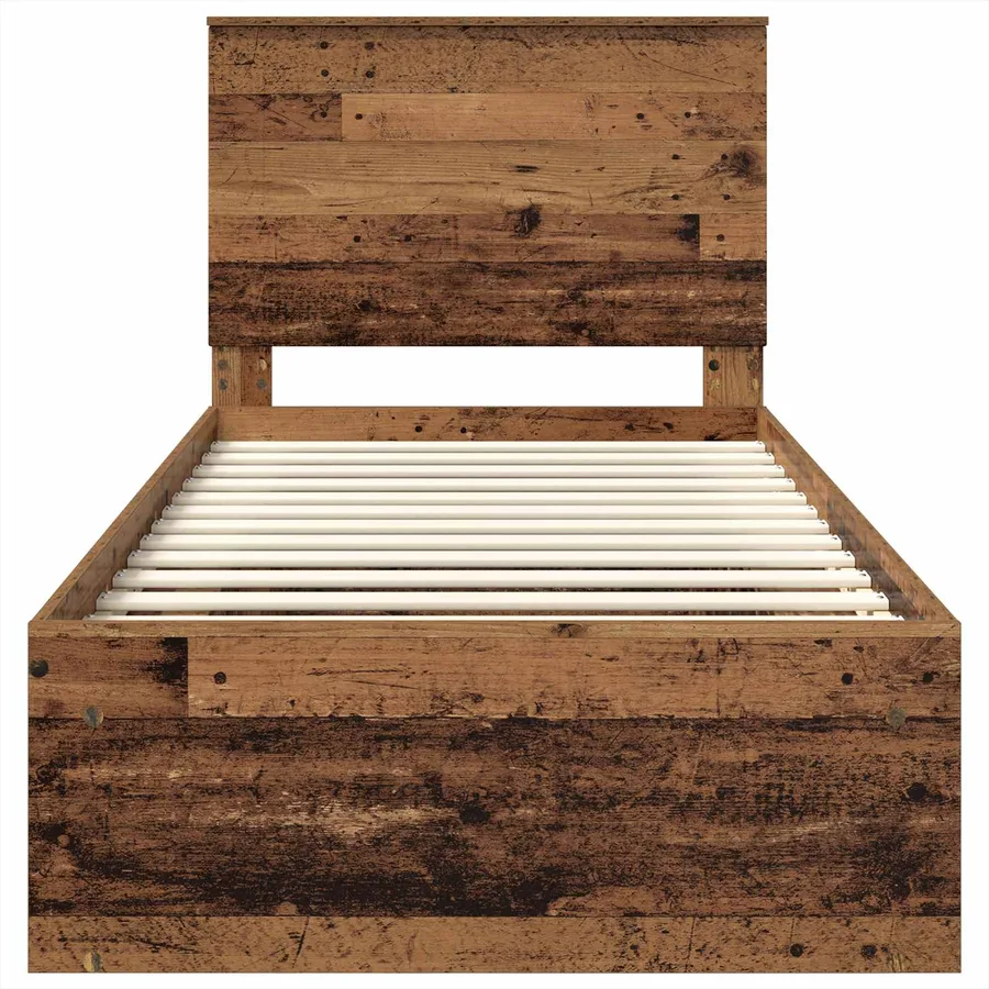 Cadre de lit Bois ancien 100 x 200 cm Bois de pin massif - 7