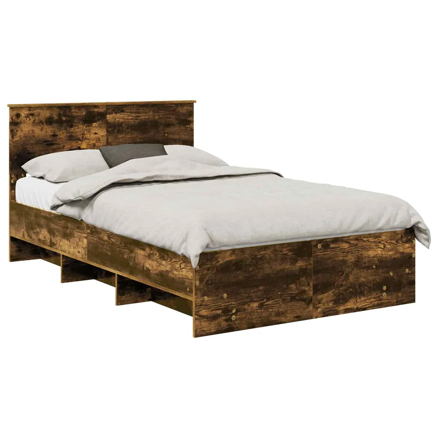 Cadre de lit Chêne fumé 137 x 203 cm Bois d'ingénierie - 2