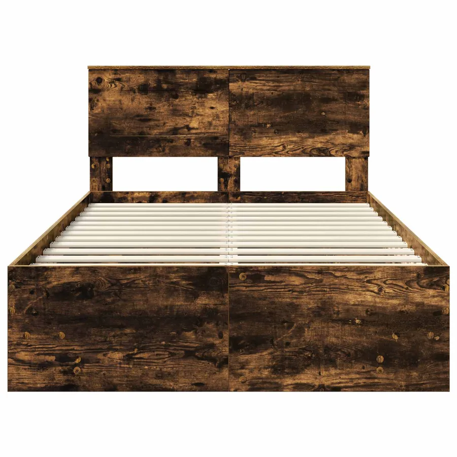 Cadre de lit Chêne fumé 137 x 203 cm Bois d'ingénierie - 7
