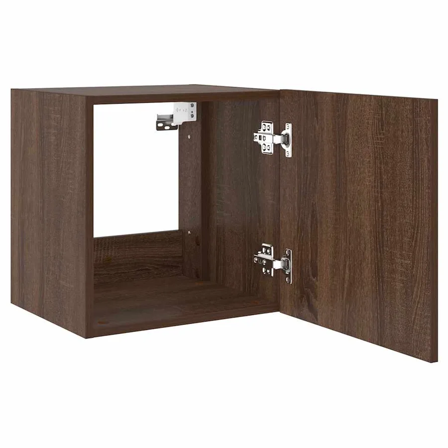 Meubles TV muraux lumières LED 2 pcs chêne marron 40,5x35x40 cm - 10