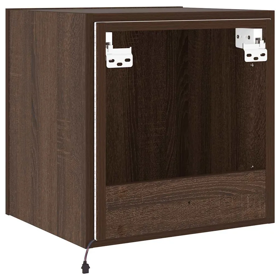 Meubles TV muraux lumières LED 2 pcs chêne marron 40,5x35x40 cm - 13