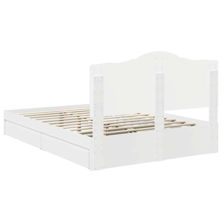 Lit de Rangement Blanc 160 x 200 cm Bois d'ingénierie - 10