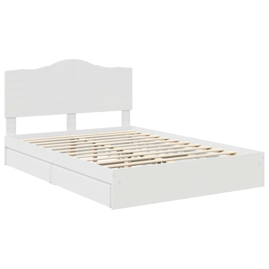 Lit de Rangement Blanc 160 x 200 cm Bois d'ingénierie - 4