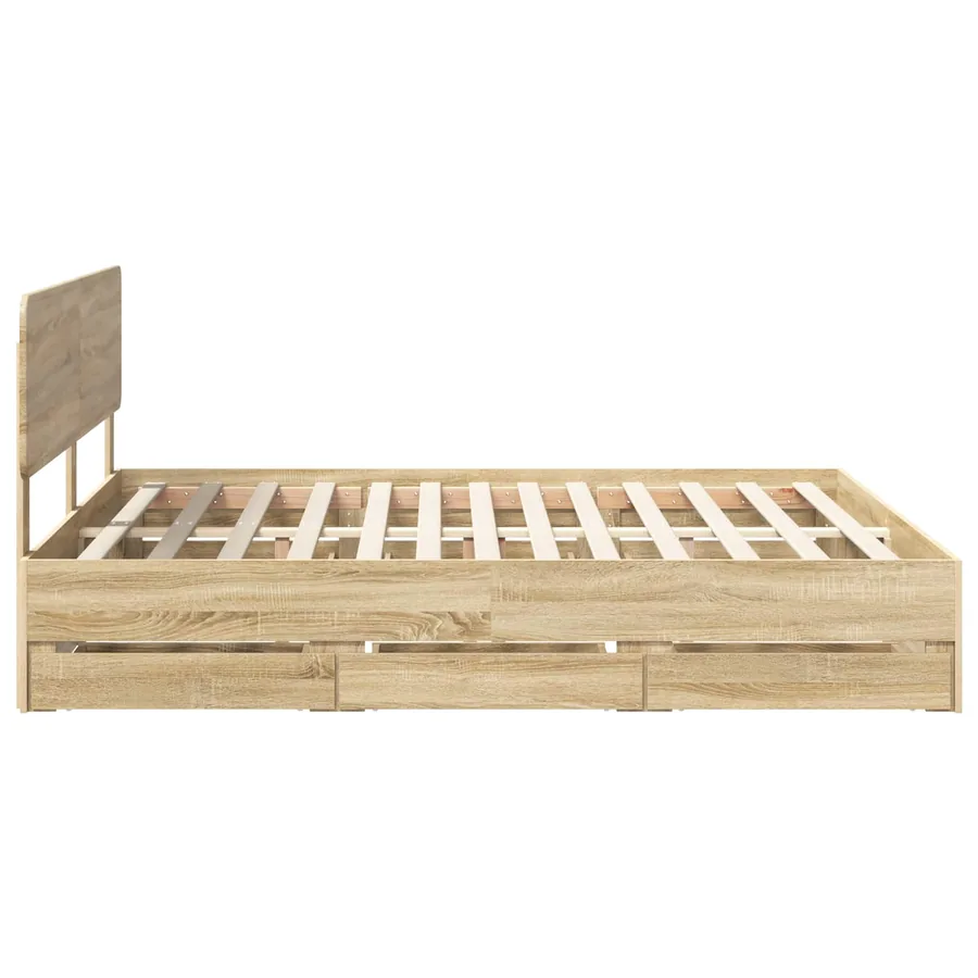 Cadre de lit Chêne Sonoma 200 x 200 cm Bois d’ingénierie - 9