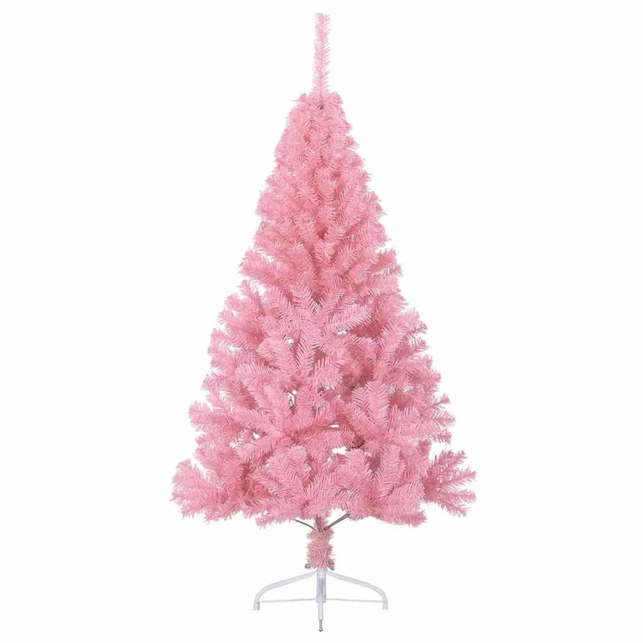 Sapin de Noël artificiel pré-éclairé Rose 150 cm PVC - 4