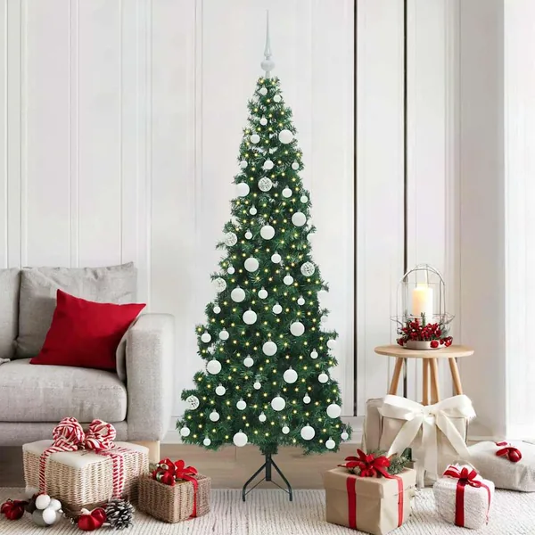 Arbre de Noël artificiel d'angle Vert 180 cm PVC et métal