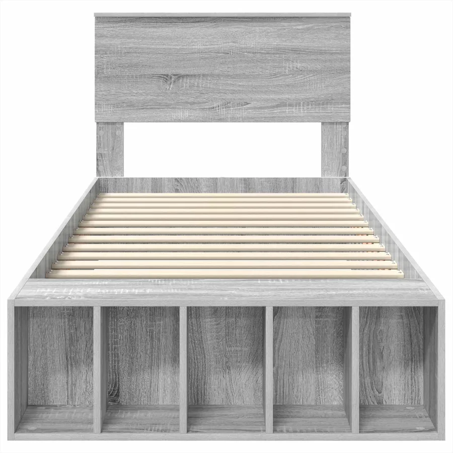 Cadre de lit Gris Sonoma 100 x 200 cm Bois d'ingénierie - 7