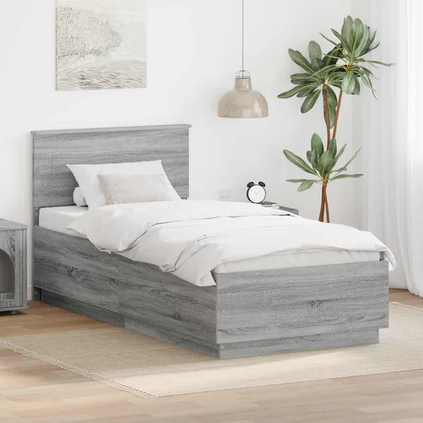 Cadre de lit Sonoma gris 100 x 200 cm Bois d'ingénierie