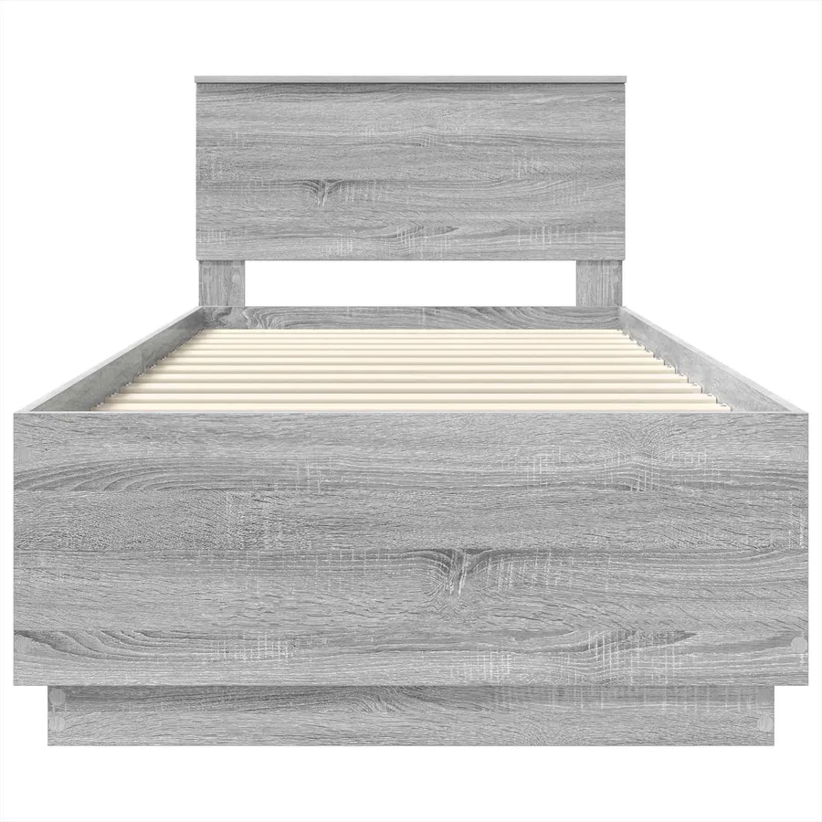 Cadre de lit Sonoma gris 100 x 200 cm Bois d'ingénierie - 7