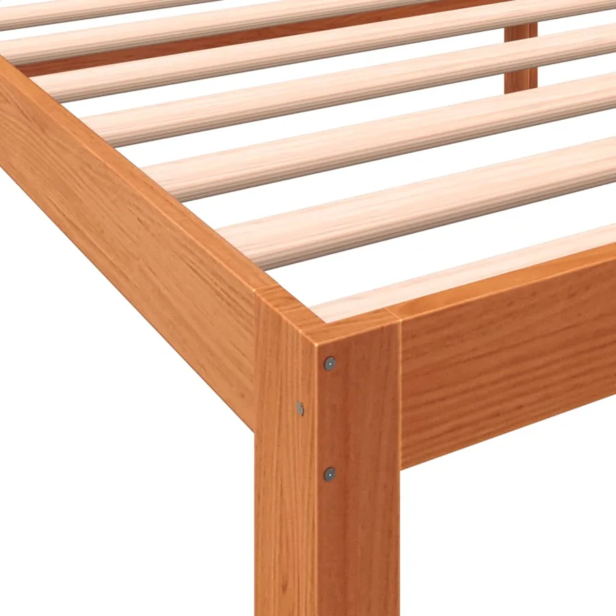 Cadre de lit sans matelas cire marron 75x190 cm bois pin massif - 7