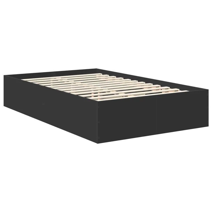 Cadre de lit Noir 135 x 190 cm Bois d'ingénierie - 5