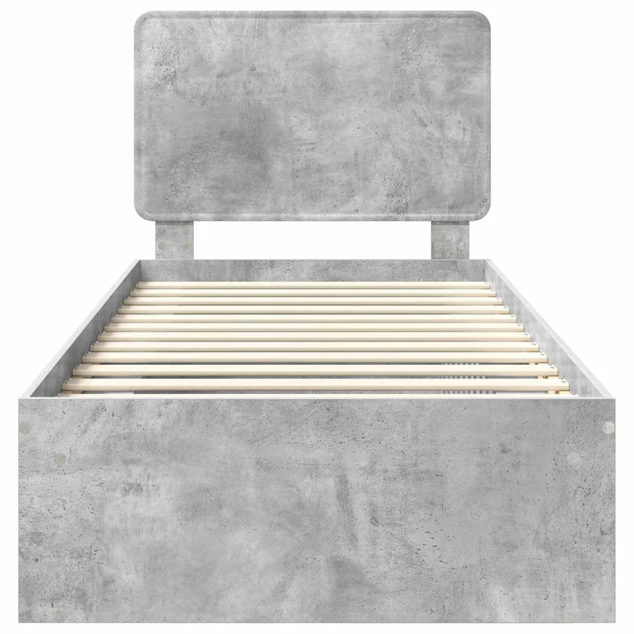 Cadre de lit Gris Béton 100 x 200 cm Bois de pin massif - 7