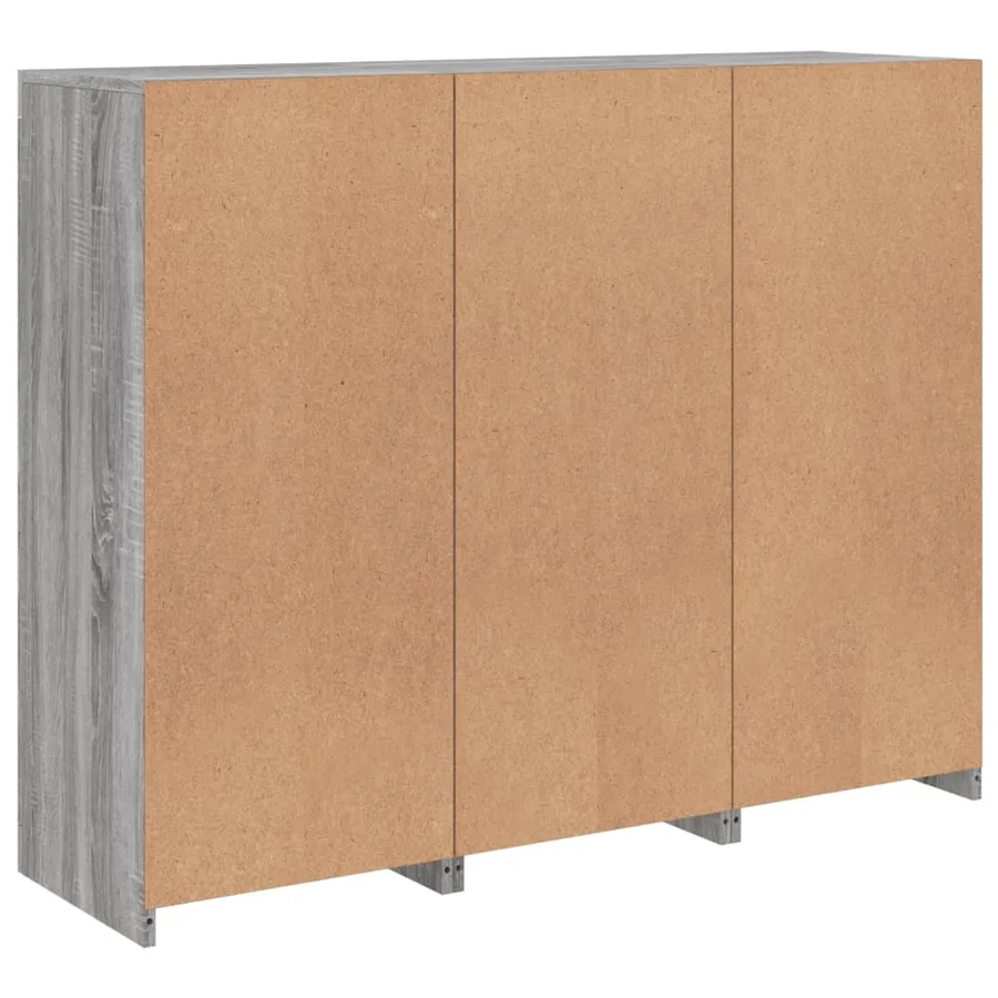 Buffets avec lumières LED 3 pcs sonoma gris bois d'ingénierie - 10