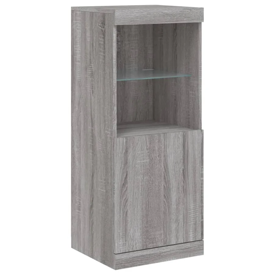 Buffets avec lumières LED 3 pcs sonoma gris bois d'ingénierie - 7