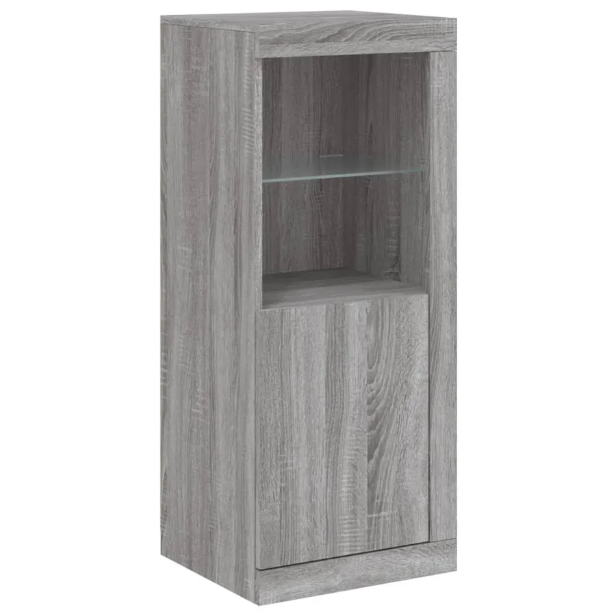 Buffets avec lumières LED 3 pcs sonoma gris bois d'ingénierie - 8