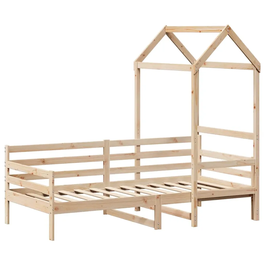 Lit de jour avec toit sans matelas 80x200 cm bois massif - 3