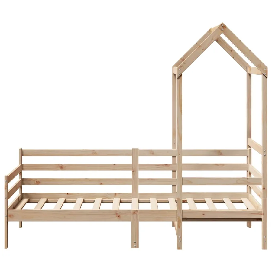 Lit de jour avec toit sans matelas 80x200 cm bois massif - 4