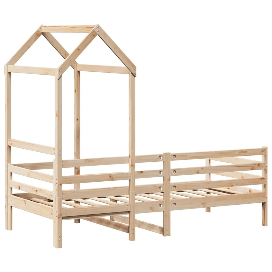 Lit de jour avec toit sans matelas 80x200 cm bois massif - 8