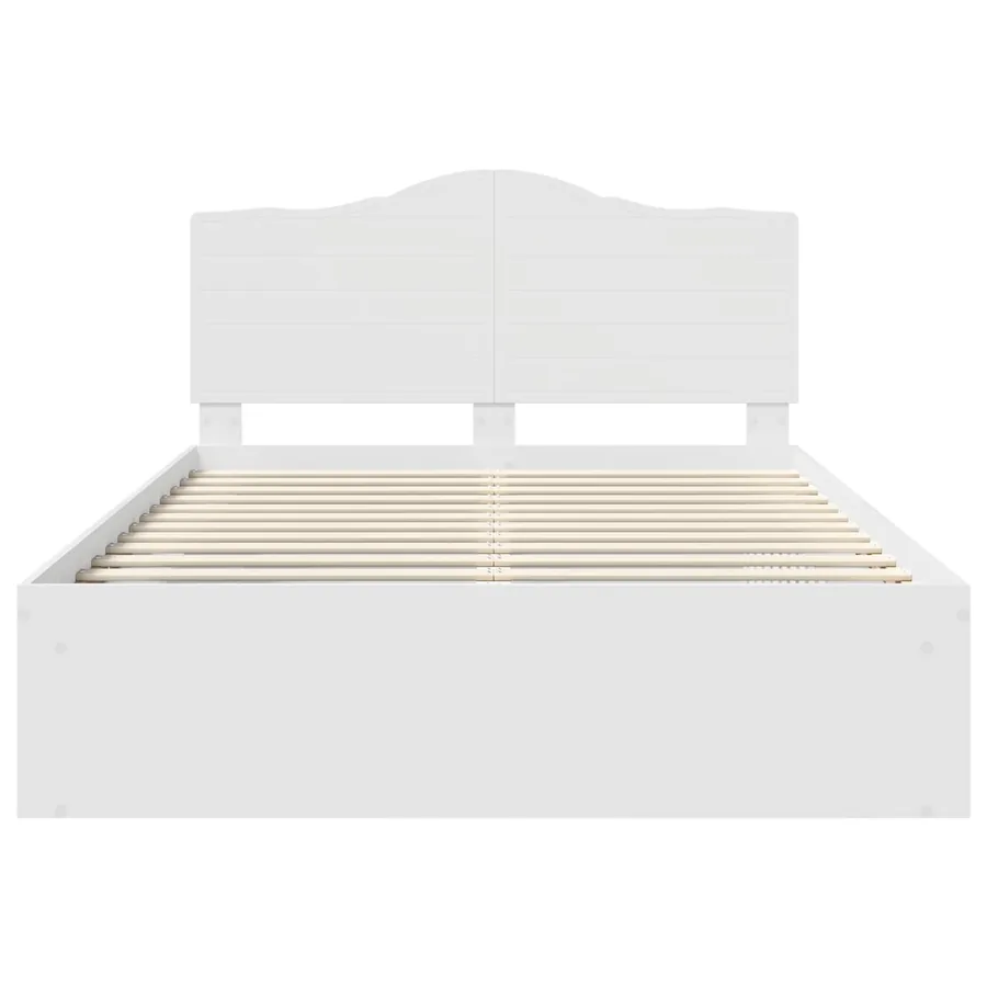 Cadre de lit avec tête de lit Blanc 140 x 200 cm Pin massif - 7