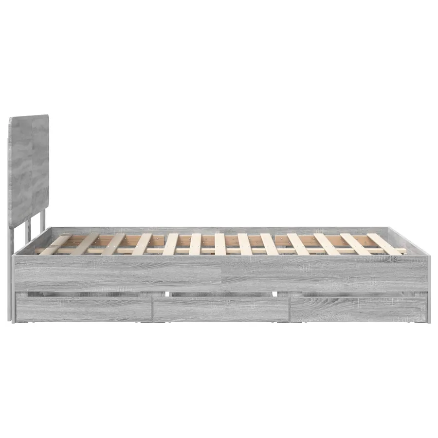 Cadre de lit Gris Sonoma 120 x 190 cm Bois Ingénierie - 9