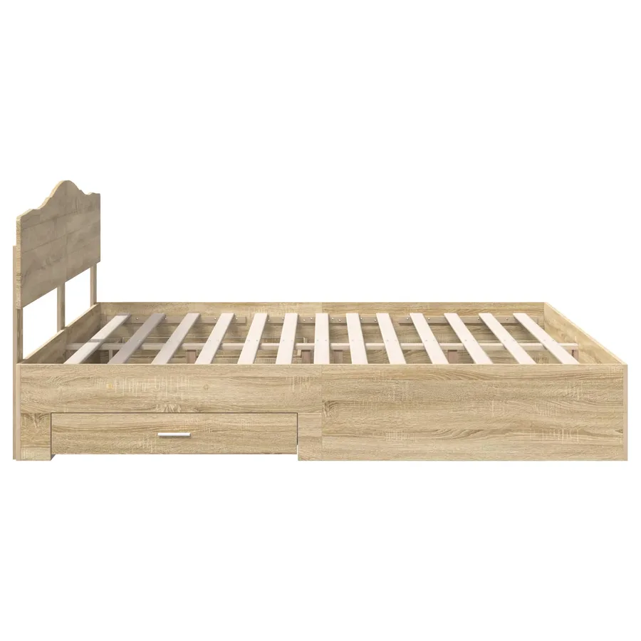 Cadre de lit Chêne Sonoma 200 x 200 cm Bois d'ingénierie - 9