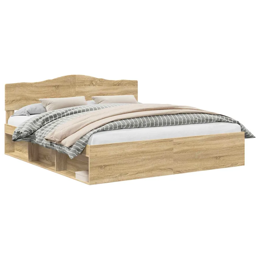 Cadre de lit Sonoma 200 x 200 cm Bois de pin massif - 2