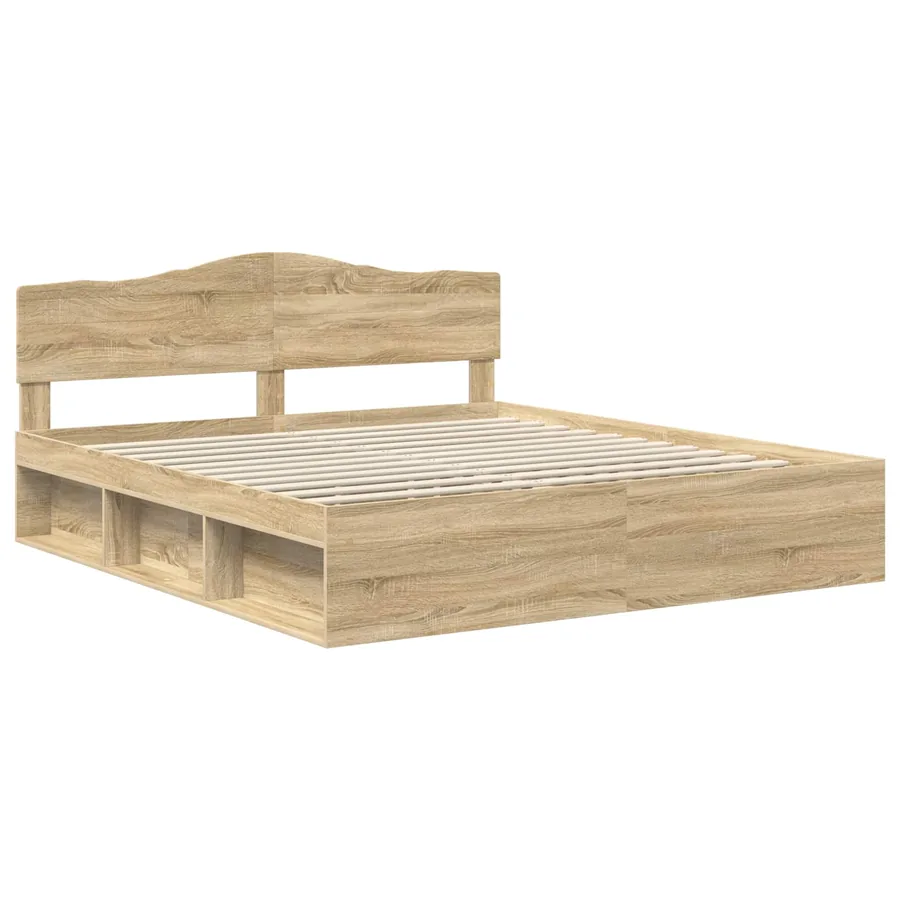 Cadre de lit Sonoma 200 x 200 cm Bois de pin massif - 4