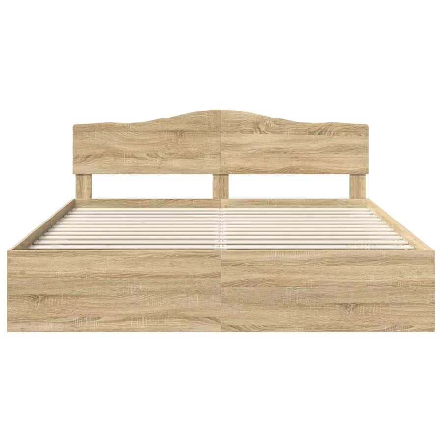 Cadre de lit Sonoma 200 x 200 cm Bois de pin massif - 7