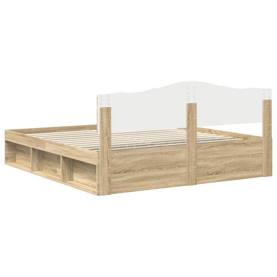 Cadre de lit Sonoma 200 x 200 cm Bois de pin massif - 9