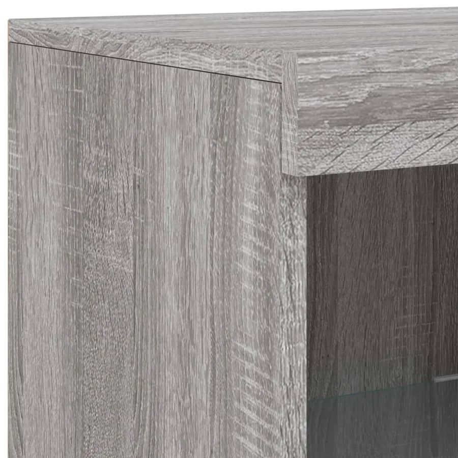 Buffet avec lumières LED sonoma gris 41x37x100 cm - 11
