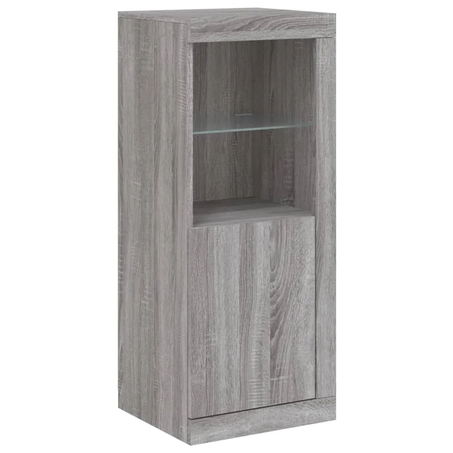 Buffet avec lumières LED sonoma gris 41x37x100 cm - 3