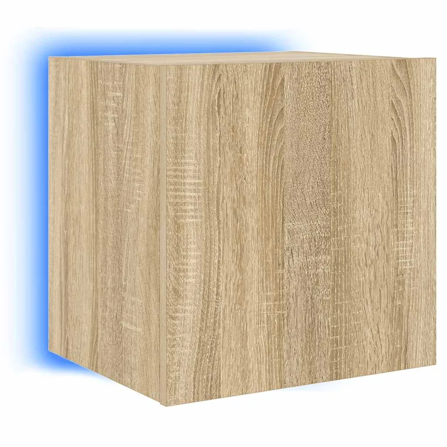 Meuble TV mural avec lumières LED chêne sonoma 40,5x35x40 cm - 5