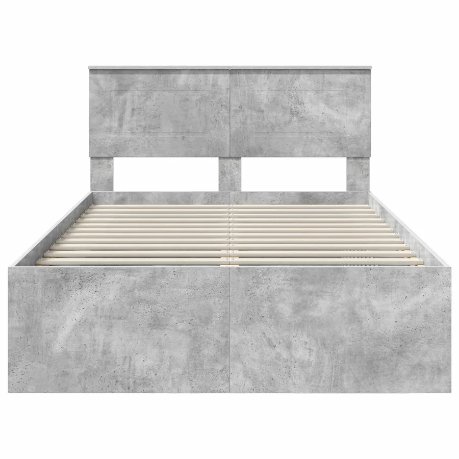 Cadre de lit Gris Béton 135 x 190 cm Bois d'ingénierie - 7
