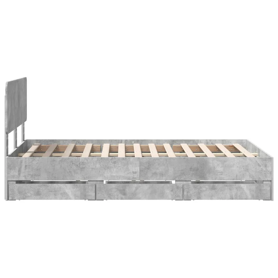 Cadre de lit Gris Béton 120 x 190 cm Bois d’ingénierie - 9
