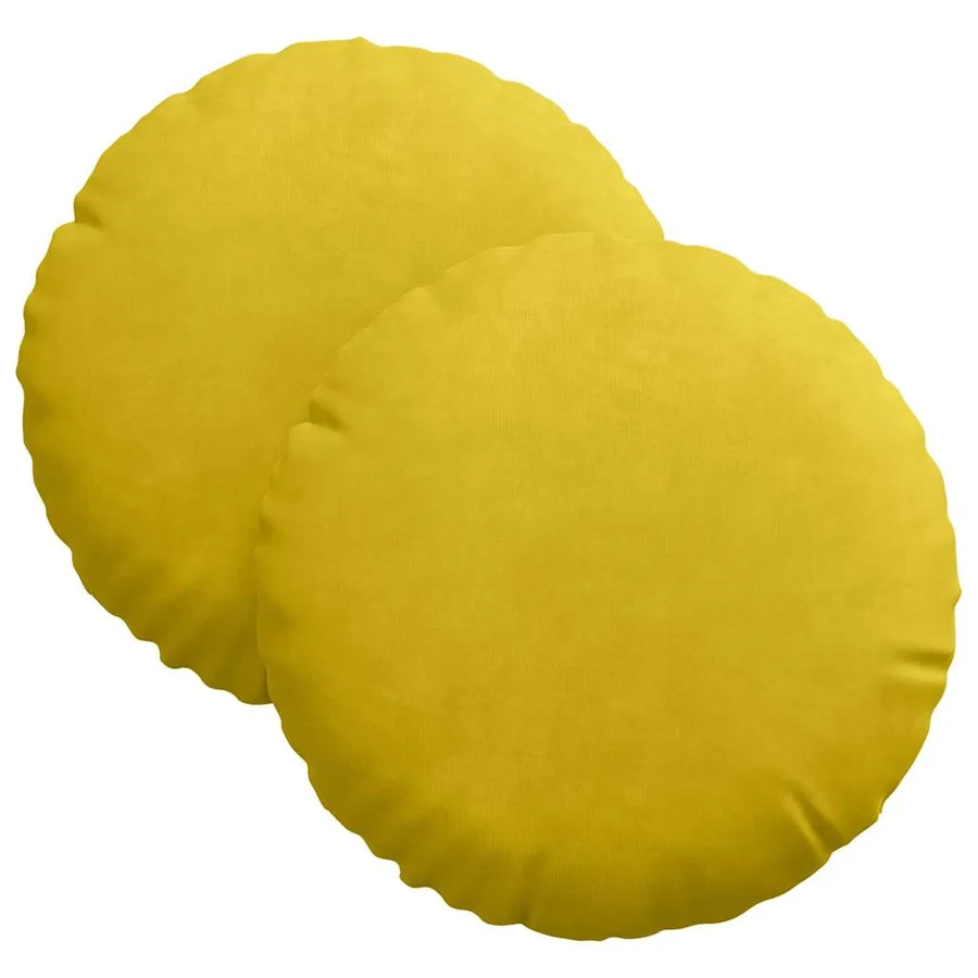 Coussins de siège 2 pcs Jaune Ø30 x 13 cm Velours - 2