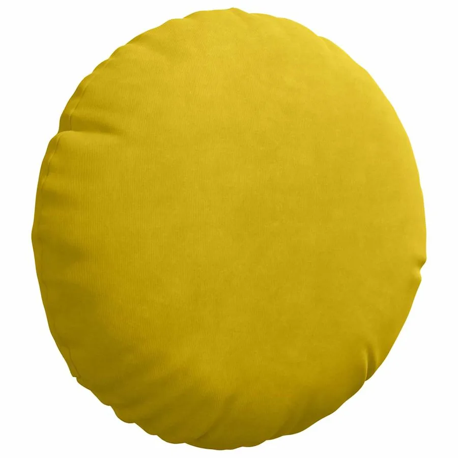 Coussins de siège 2 pcs Jaune Ø30 x 13 cm Velours - 5