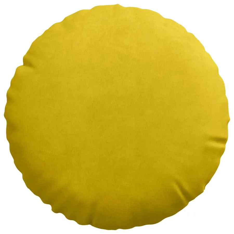 Coussins de siège 2 pcs Jaune Ø30 x 13 cm Velours - 6