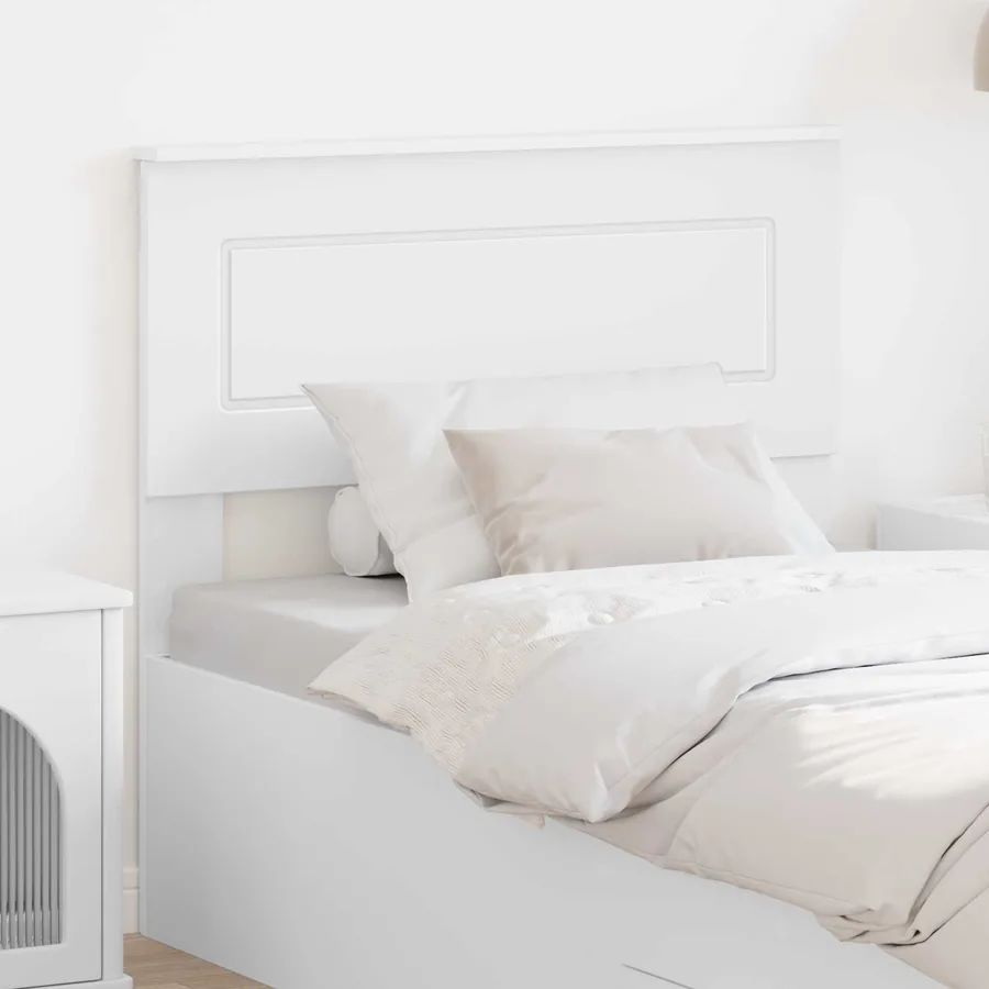 Tête de lit Blanc Bois d'ingénierie