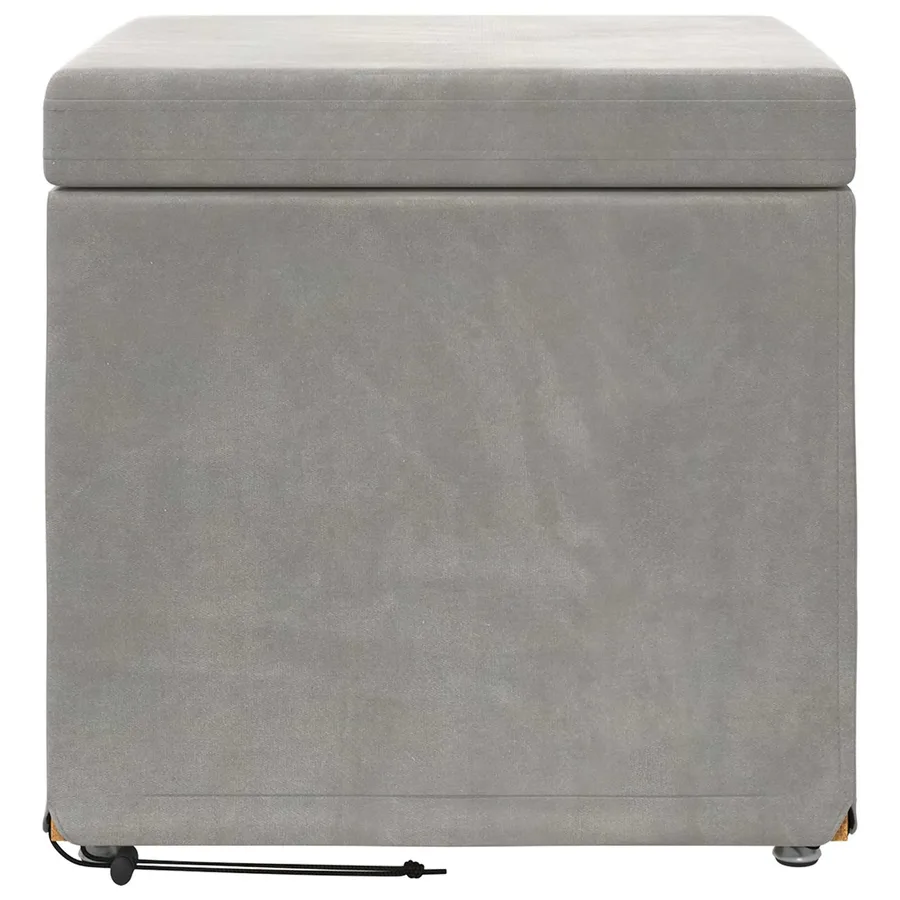 Tabouret Gris clair 41 x 41 x 40 cm Velours et Bois Composite - 4