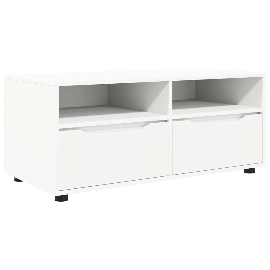 Meuble TV avec tiroir Blanc 100 x 48 x 43 cm Bois d'ingénierie - 2