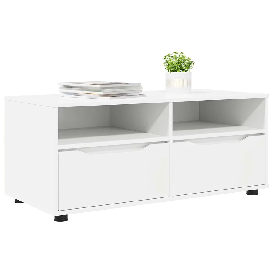Meuble TV avec tiroir Blanc 100 x 48 x 43 cm Bois d'ingénierie - 3