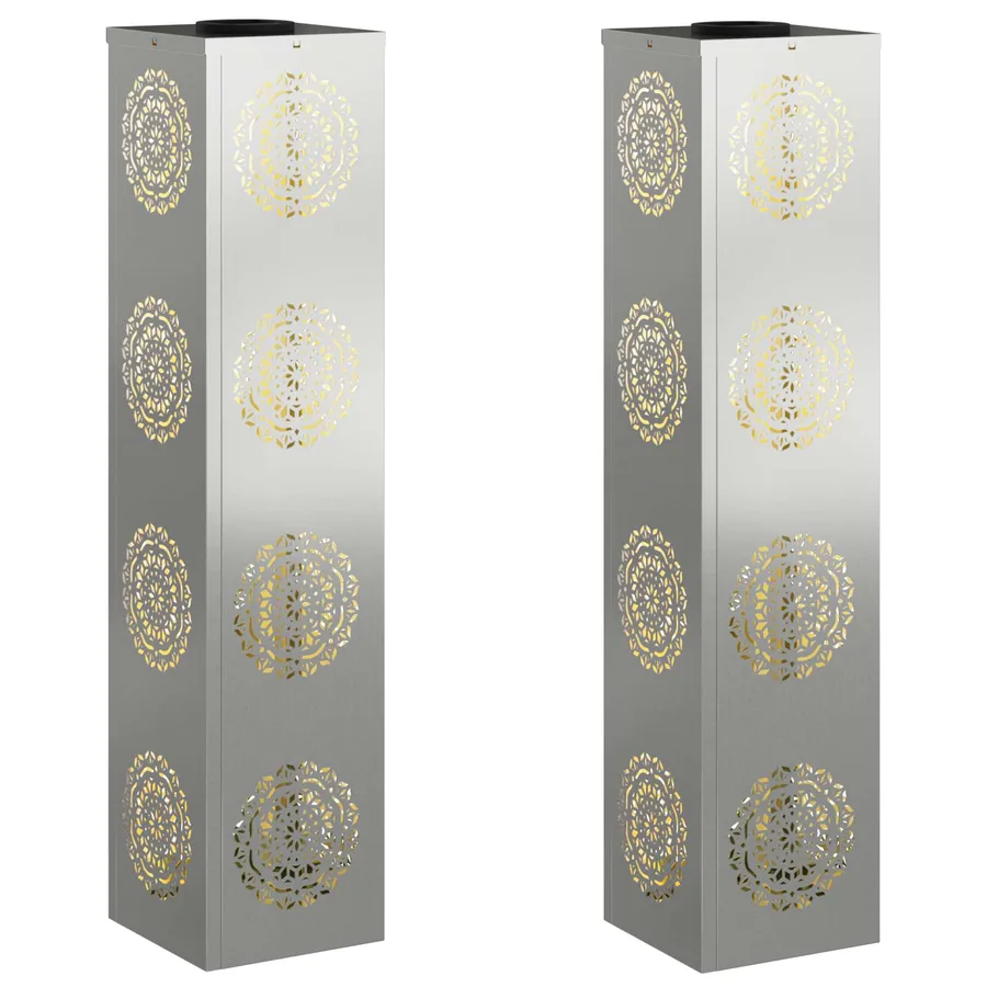 Lumière de chemin LED solaire 2 pcs Blanc chaud 18 x 18 x 80 cm - 2